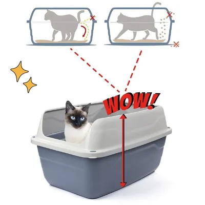 GarPet 2er Set Katzenklo Hoher Rand Extra hohe Katzentoilette