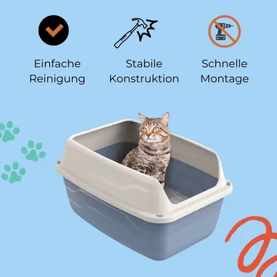 GarPet 2er Set Katzenklo Hoher Rand Extra hohe Katzentoilette GarPet 2er Set Katzenklo Hoher Rand Extra hohe Katzentoilette