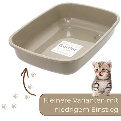 GarPet Katzenklo ohne Deckel Katzentoilette Offen Eckig Katzen Klo