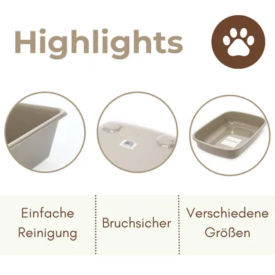GarPet Katzenklo ohne Deckel Katzentoilette Offen Eckig Katzen Klo