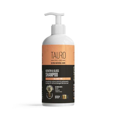 Tauro Pro Line champú queratina y brillo para perros y gatos